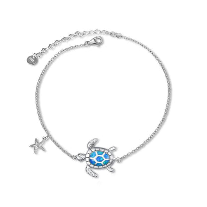 Sterling Silver Sea Starfish Bangle Turtle Tortoise Bracelet Opal Ocean Jewellery