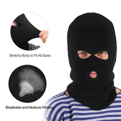Balaclava Face Mask 3-Hole Knitted Windproof Ski Mask Full Face Cover Winter Mask