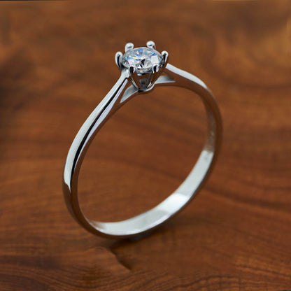 0.3ct 4mm Round Cut Moissanite 925 Silver Ring Diamond Test Passed Fashion Love Token Fashion