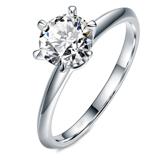 0.3ct 4mm Round Cut Moissanite 925 Silver Ring Diamond Test Passed Fashion Love Token Fashion