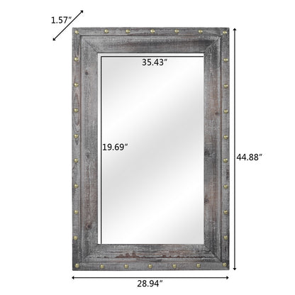 74*4.5*114cm Rectangle Iron Wall Mirror Decorative Mirror  XH