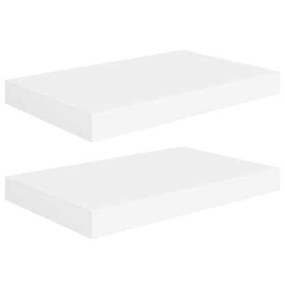 Floating Wall Shelves 2 pcs White 15.7"x9.1"x1.5" MDF
