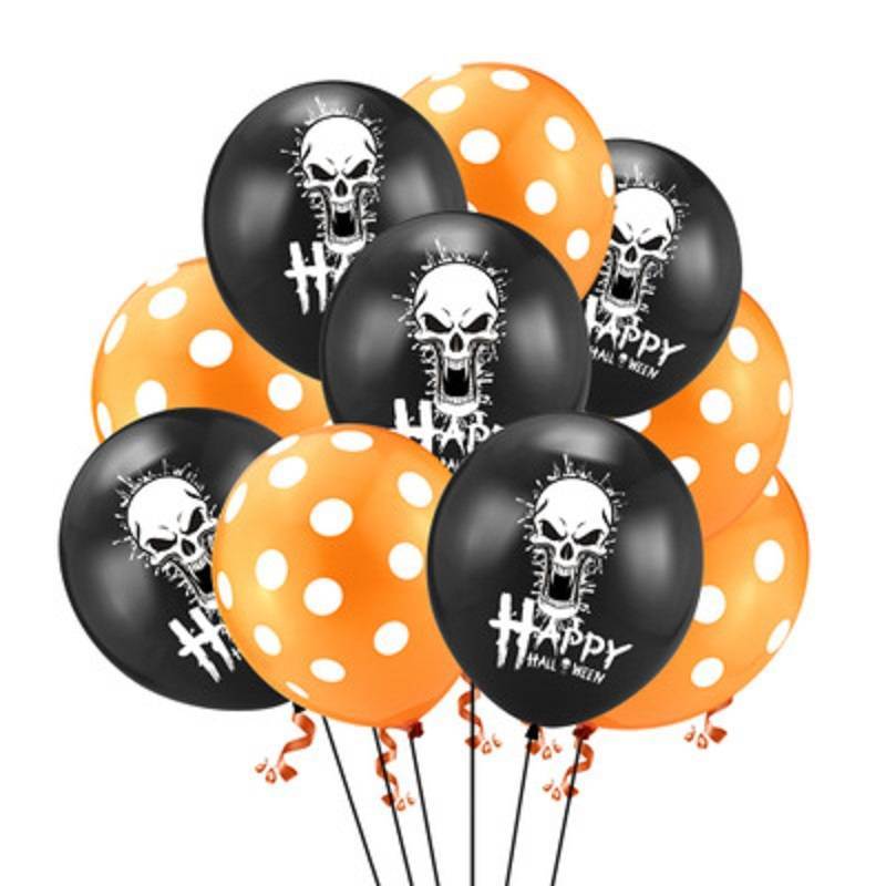 Halloween Pumpkin Ghost Spider Confetti Balloon Latex Happy Halloween Decoration Kids Air Baloons